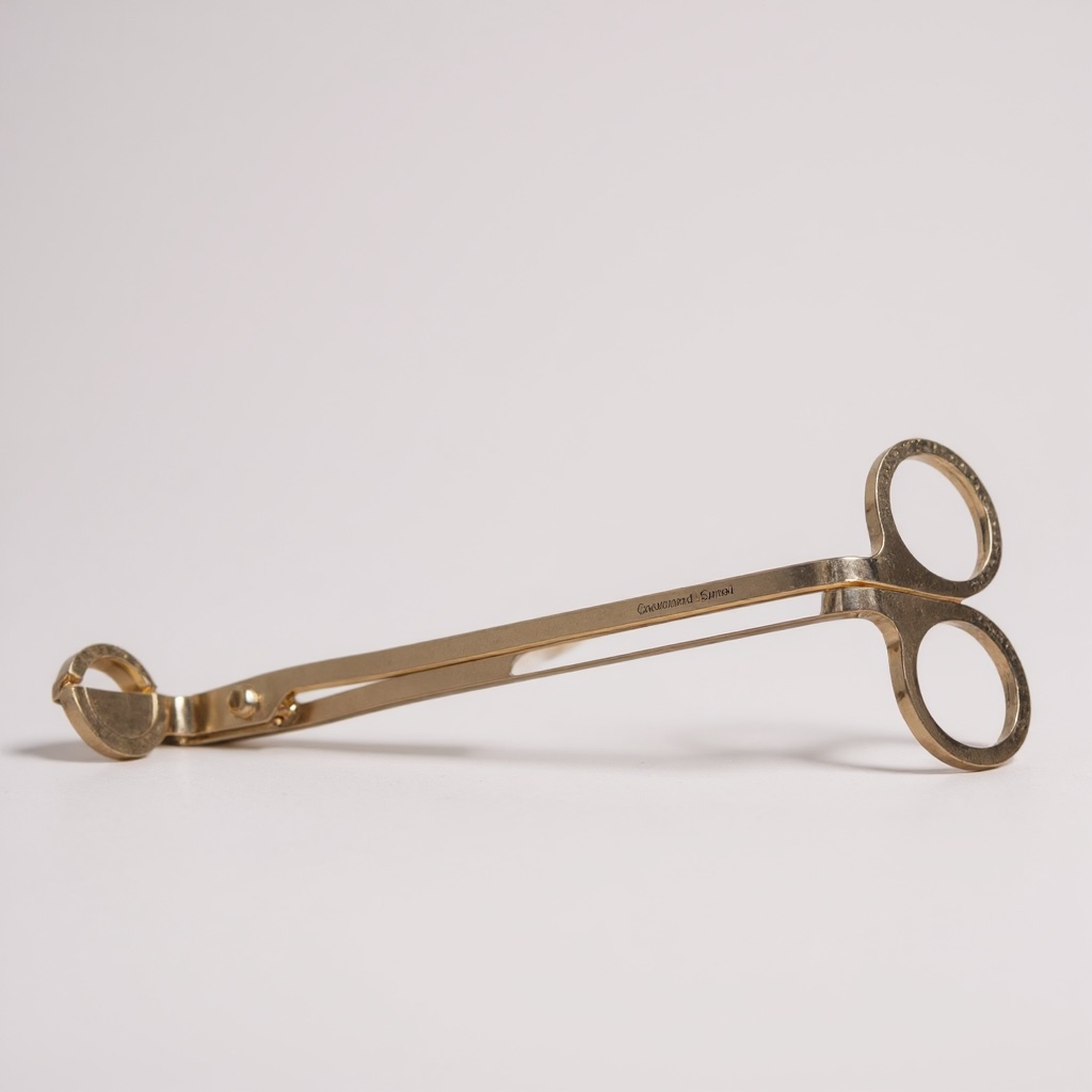 Recortadora de mecha de vela dorada