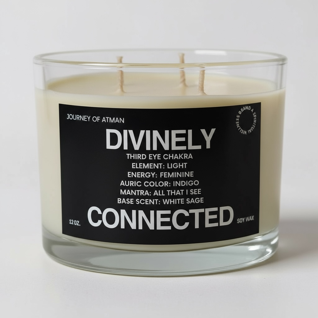 Divinely Connected Healing Candle for Crown Chakra support, designed to enhance spiritual awareness, divine connection, and higher consciousness, infused with Reiki energy for deep energetic alignment and clarity.