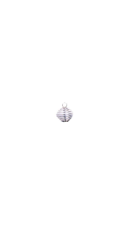 Medium Silver Gemstone Coil Cage