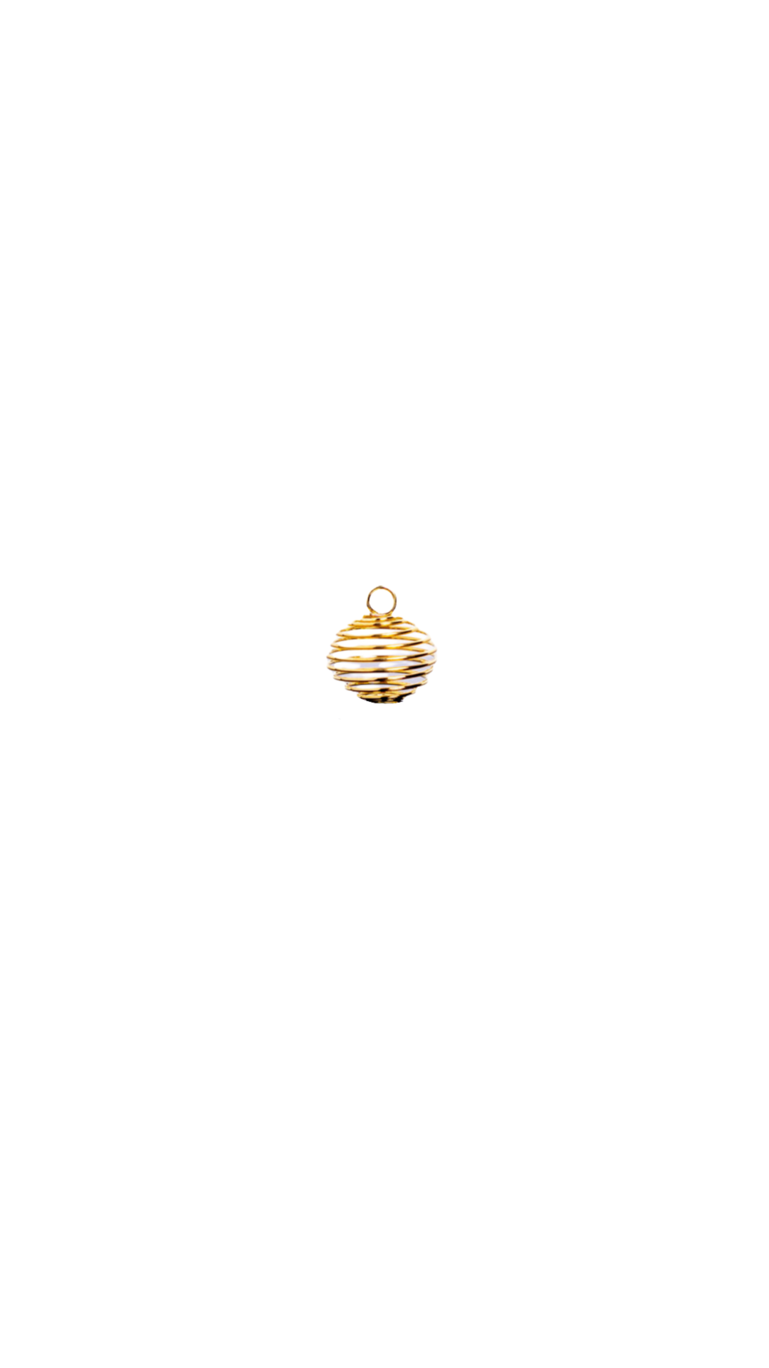 Medium Gold Gemstone Coil Cage