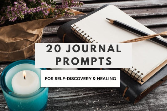 Blog banner for 20 Journal Prompts for Self-Discovery and Healing, offering reflective exercises to support personal growth, self-awareness, and emotional healing.