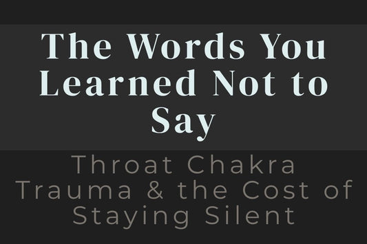 blog cover image "When Speaking Up Feels Difficult: Relearning Expression and Trust in Your Voice" — throat chakra healing, difficulty speaking up, self expression, communication, finding your voice
