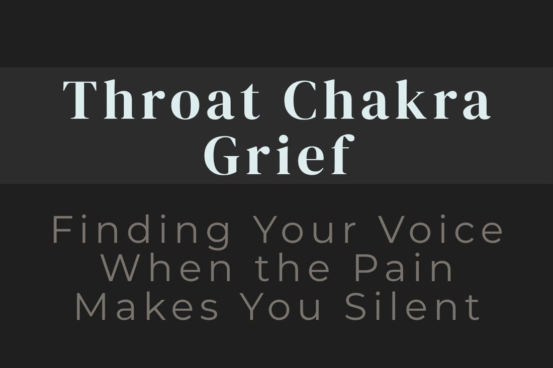 blog image cover "Throat Chakra Grief: Finding Your Voice When the Pain Makes You Silent" throat chakra, grief healing, self expression, communication, emotional healing, finding your voice, healing journey