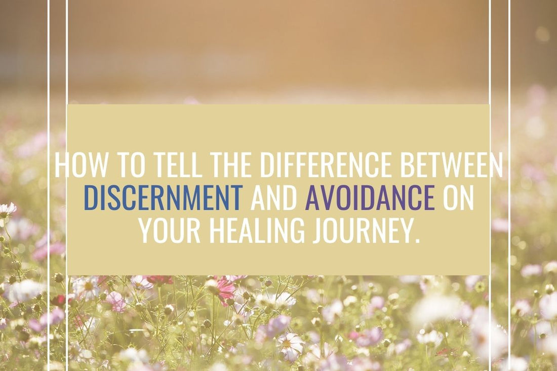 Blog banner for How to Tell the Difference Between Discernment and Avoidance: strengthening intuition and making empowered healing choices.