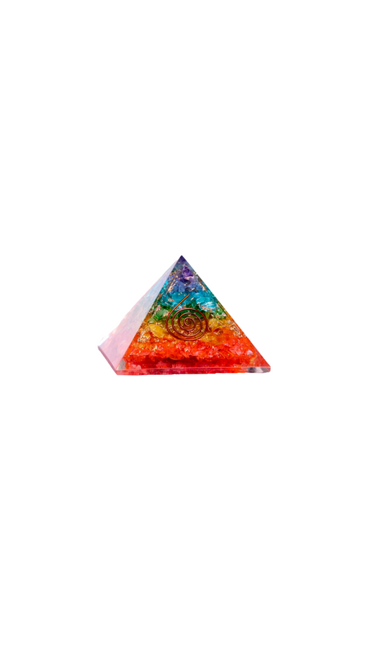 7 Chakra Stone Orgonite Pyramid