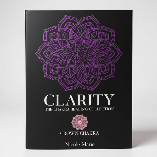 Clarity Shadow Work Journal for Crown Chakra healing, designed to support spiritual awareness, divine connection, higher consciousness, and deep reflective insight during your healing journey.