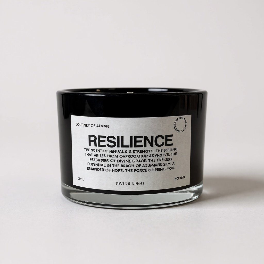 Resilience Affirmation Candle to inspire inner strength, perseverance, and positive intentions, featuring a powerful affirmation for daily self-empowerment and growth.