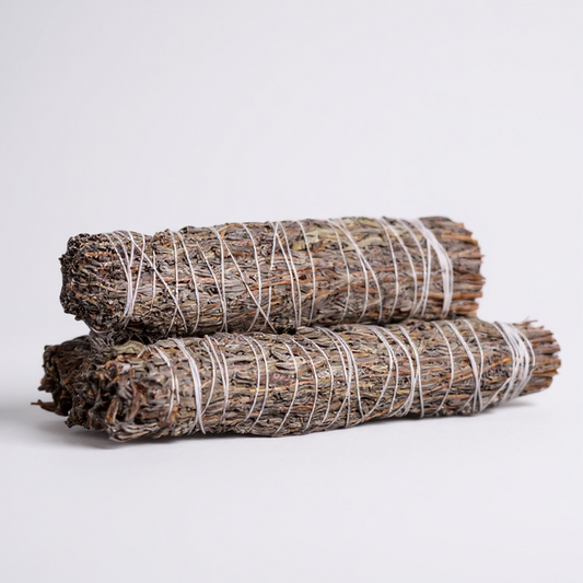 3-pack 5" Natural Lavender Smudge Wands for spiritual cleansing, meditation, heart chakra healing, and relaxation.