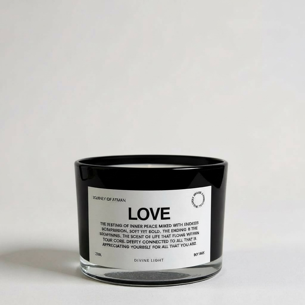 Love Affirmation Candle to inspire self-love, compassion, and positive intentions, featuring a powerful affirmation for daily mindfulness and emotional well-being.
